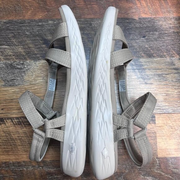 Skechers Women's Brilliancy Open Toe Casual Sport Natural Sandals Size 8 - Picture 5 of 10